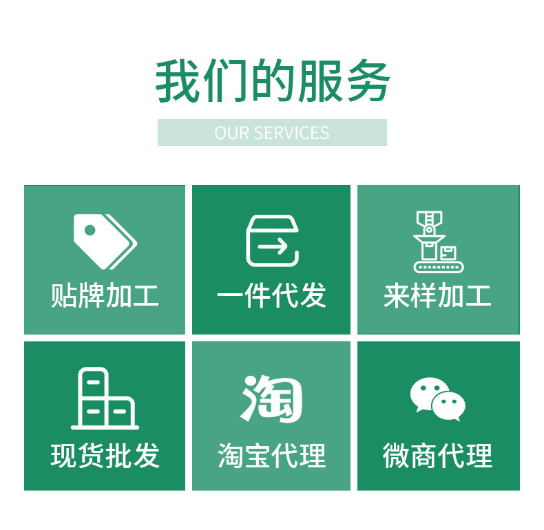 公司產(chǎn)品支持貼牌代工，一件代發(fā)等服務(wù)。